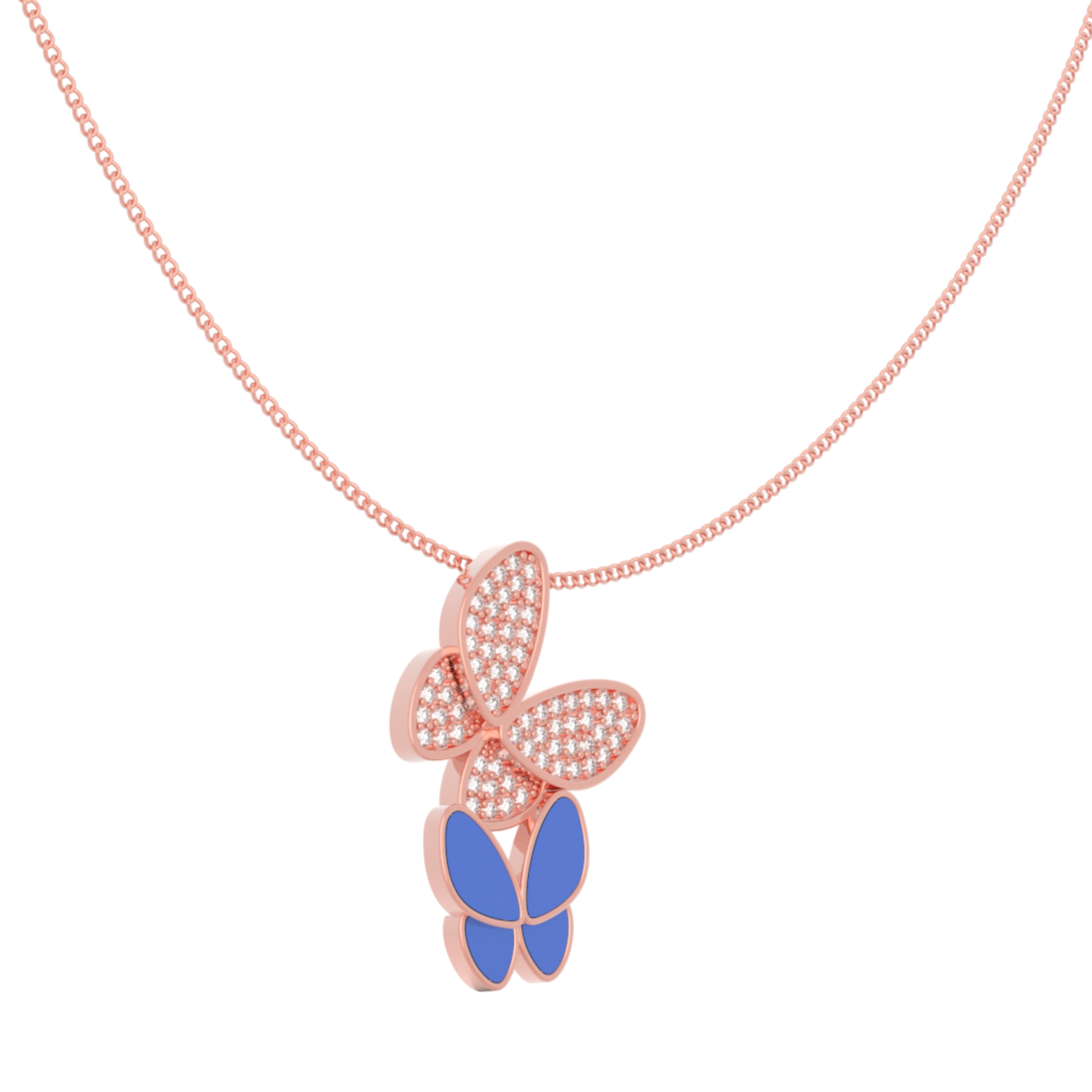 Winged Fly Charm With Chain, Hallmarked 925 Sterling Silver
